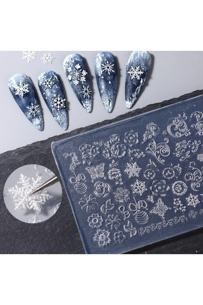 Choice Snowflake 1pc Sweater Line Hat 3D Mold Silicone Nail Art Decorations U...