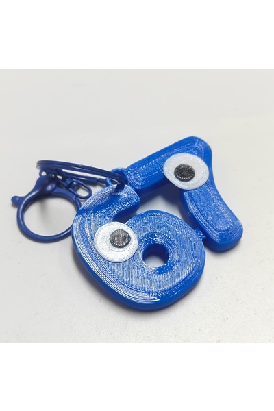 Choice Blue 1Pcs Cute 67-Partner Keychain with Expressive Eyes Backpacks, or ...