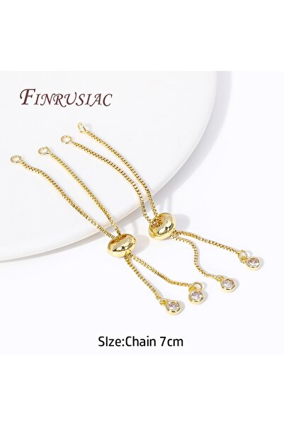 choice2 قطعتان من سوار سلسلة صندوقية مطلية بالذهب عيار 18 قيراطًا بطول 7 سم، ...