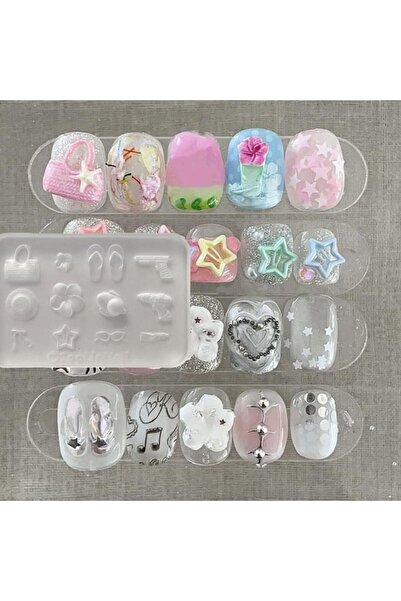 Choice ONESIZE 3D Silicone Mold Nail Art Decoration DIY Flower Slippers Hats ...