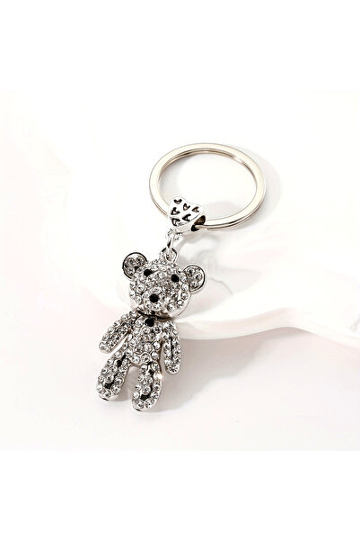 Choice 1pc 1 new alloy full bear keychain cute exquisite bear keychain bag ha...