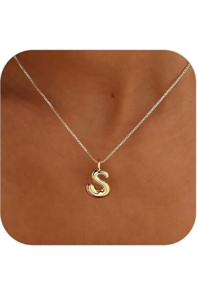 Choice S 26 Letter Smooth Stainless Steel Pendant Necklace for Women BFF Coup...