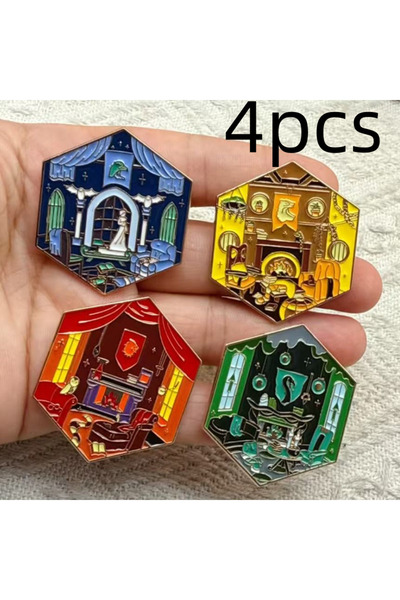 Miniso Imitation Rhodium Plated 4pcs Enamel Pin Personalized Anime Peripheral...