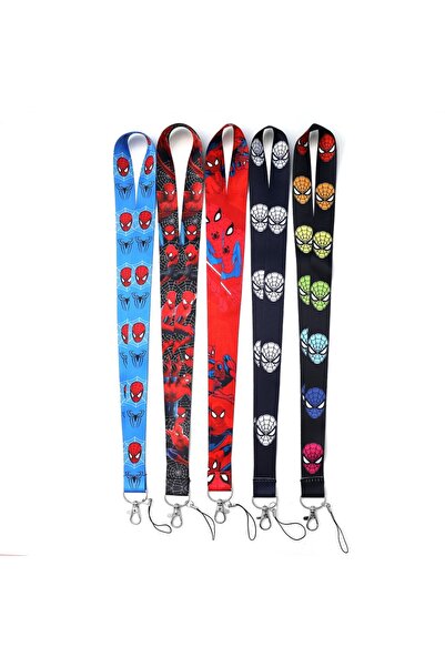 Miniso 5PCS Marvel Spiderman Neck Phone Strap Lanyard Keychain for Wallet Cha...