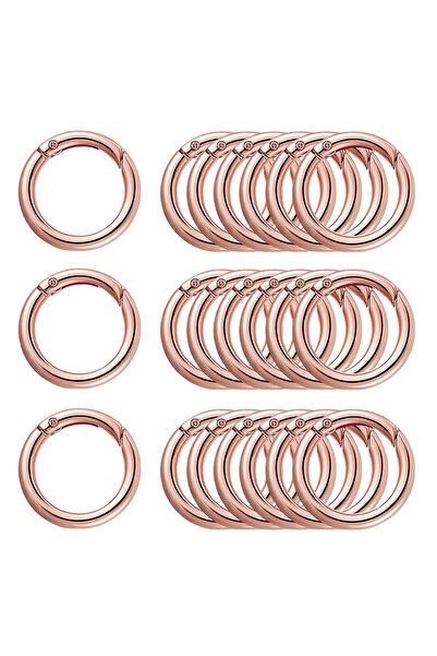 Choice 60PCS Rose Golden 5/10/20/40/60/100Pcs Metal Spring 1 Inch O Rings Cli...