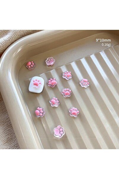 NAILFYOU ٢٠ قطعة وردية اللون، ٢٠ قطعة من تعليقات أظافر صغيرة لطيفة على شكل مخ...