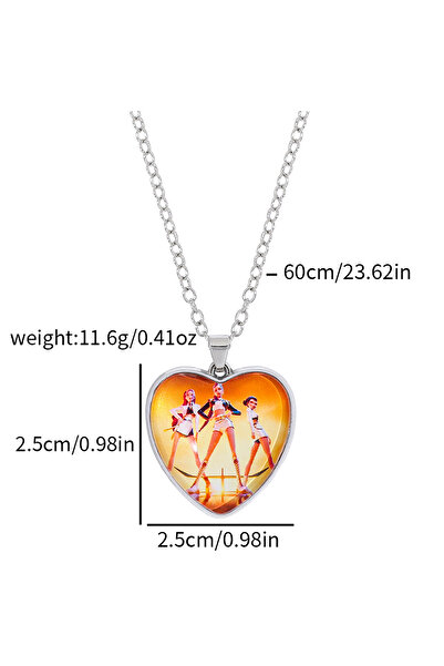 Miniso قلادة XL3426 بتصميم قلب خوخي مستوحى من أزياء صائدي الشياطين الكورية، م...