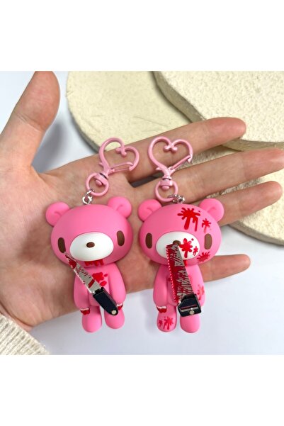 Choice سلسلة مفاتيح على شكل دب لطيف بتصميم سلاح، قلادة كرتونية ذات طابع رعب، ...