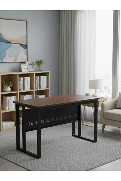 BEC16 Modern 120cm Office Desk - Sturdy metal design with a sophisticated woo...