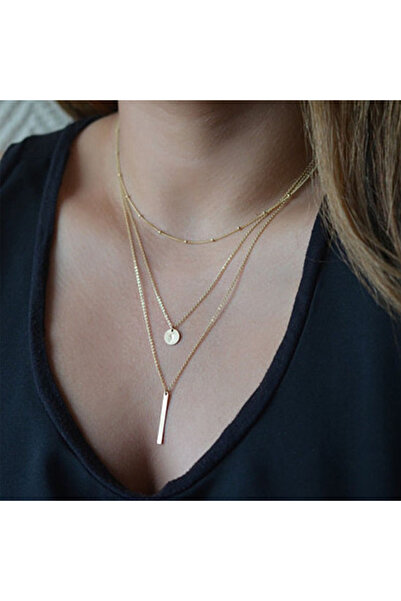 Miniso C Vintage Bohemian Multilayer Minimalist Necklace for Women Stick Pend...