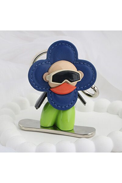 Choice A1 Hot Sale Sweet Cool Flower Doll Keychain Creative Snowboarding Pend...