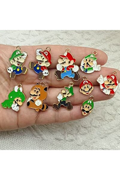 Miniso ROSE GOLD COLOR 10pcs Cartoon Charm Jewelry Accessories Enamel Necklac...