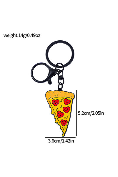 Miniso سلسلة مفاتيح بيتزا لطيفة بتصميم مميز للنساء والطالبات، سلسلة مفاتيح بي...
