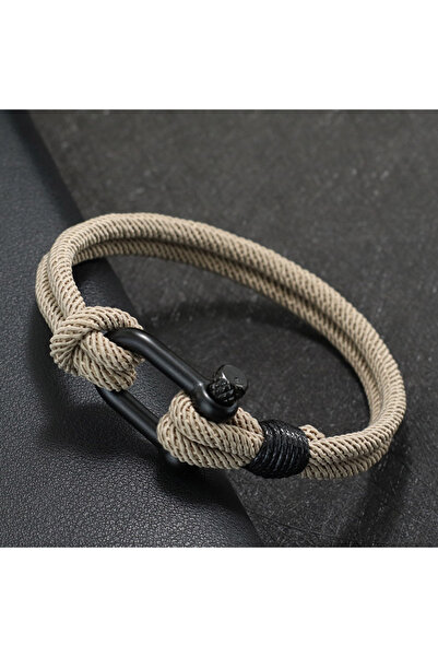 Choice 20.5cm Khaki Handmade Double Layer Rope Bracelet Men 4mm Milan Braided...