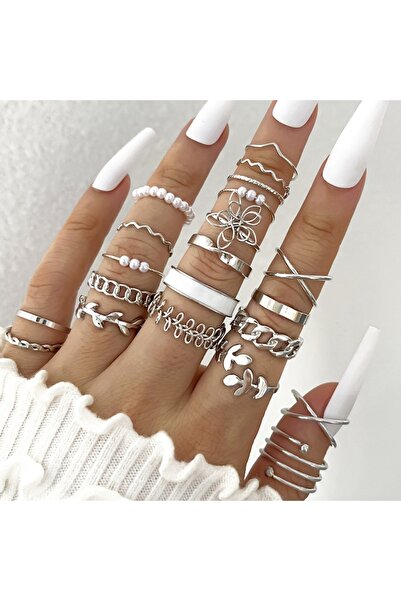 Choice JZ-2217-SV مجموعة من 22 خاتمًا بتصميم عتيق ذهبي اللون على شكل قلب وفرا...