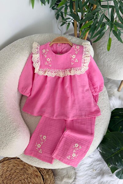 Minigimin Cicileri My Little One's Cicileri Muslin Fisto Detailed Floral Embr...