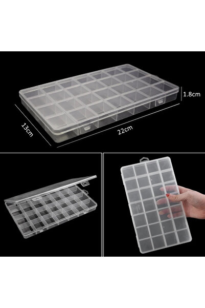 Choice 22x13x1.8cm Transparent Plastic Storage Jewelry Box Compartment Adjust...
