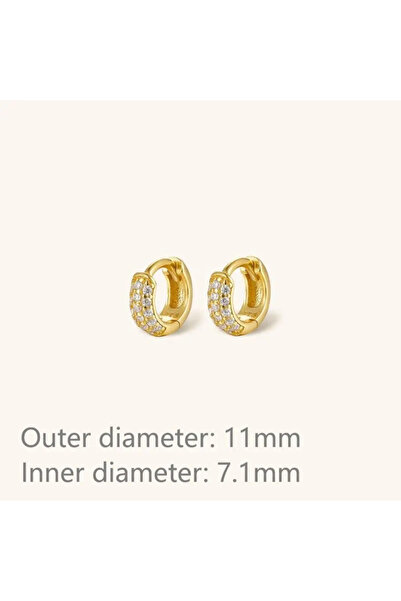 Choice1 Gold-11mm 1/3Pairs Piercing Statement Triple Paved Hoop Earrings CZ S...