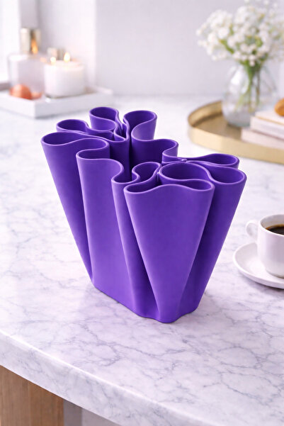 Vescarri مزهرية زخرفية بتصميم مطوي - مزهرية بتصميم عصري قابل للطي