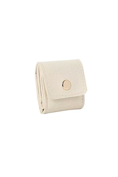 Choice حقيبة تخزين مجوهرات صغيرة بيضاء بأربعة أقسام، لتنظيم الأقراط والقلائد ...