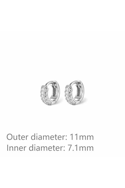 Choice5 Silver-11mm 1/3Pairs Piercing Statement Triple Paved Hoop Earrings CZ...