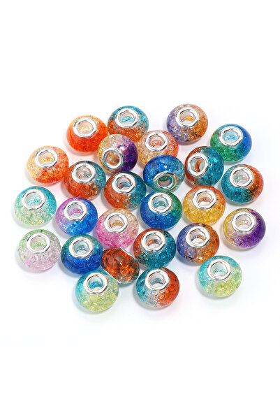 Choice Style 4 20pcs/lot Resin Round Beads Gradient Color 15mm Large Hole Loo...