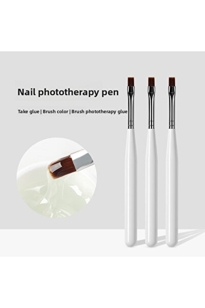 Choice Nail Brush-3PCS 3pcs Nail Art Tools Round Head White Stick Gel Nail Br...