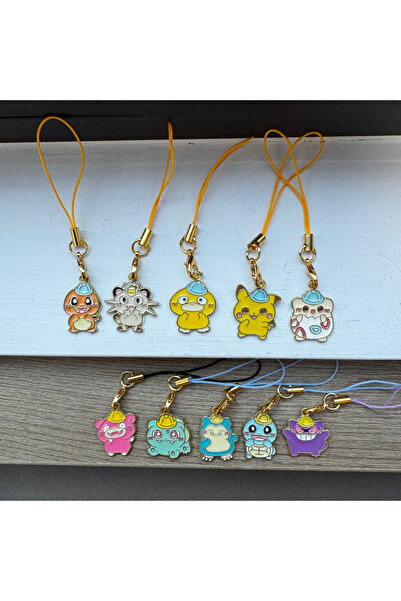 Miniso 10pcs Keychain 10pcs Pokemon Y2K Charms Phone Pendant Boys Phone Lanya...