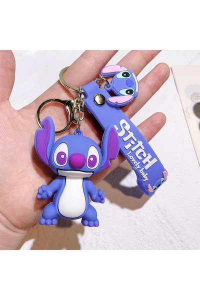 Choice Purple-1pcs New Anime Keychain Cartoon Stitch Cute Doll Keyring Orname...