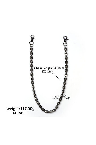 Choice Blue Dark Hip Hop Skull Pants Chain Slim Heavy Waist Chain Men's Pirat...