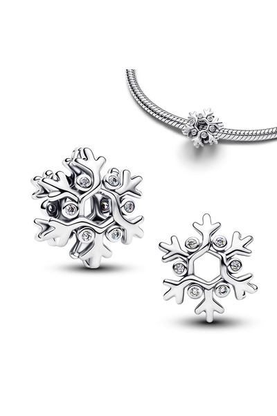 Choice قلادة ندفة الثلج AMC7305، مصنوعة من الفضة الإسترليني عيار 925، مزينة ب...