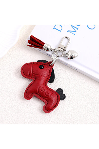 Choice 12cm Red Cute Cartoon Embossed Leather Pony Heart Bag Charm Versatile ...