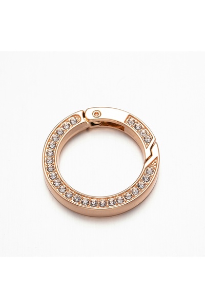 Choice 5 حلقات معدنية ذهبية دائرية قابلة للفتح، مزودة بمشابك زنبركية مرصعة بأ...