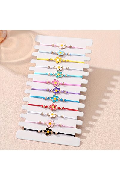 Choice Hot Stamping 12 piece new small flower woven stretch friendship bracel...