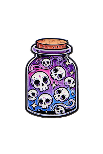 Choice 6 Halloween Mexican Skull Enamel Pines Skeleton Potion Brooch Metal Pi...