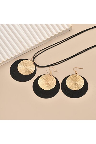 Choice YF1265-1 3PC/Set Women's Large round Earrings And Collar Necklace Set ...