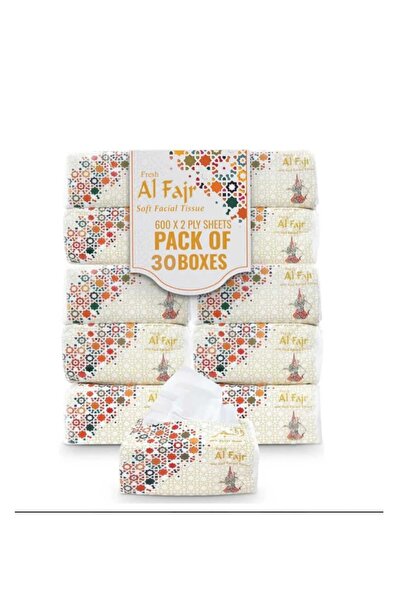 Al-Fajr Al Fajr Soft Facial Tissue 600 Sheets, 2-ply, 30 Packs