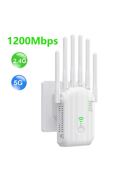 Choice7 مكرر إشارة واي فاي أبيض بمقبس أوروبي، بسرعة 1200 ميجابت في الثانية، ب...