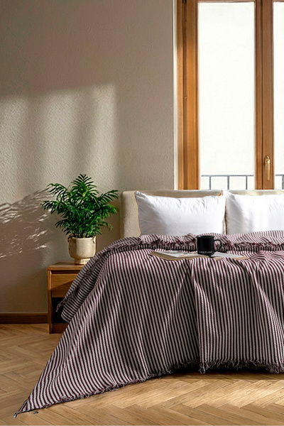 CÇE HOME TEKSTİL غطاء سرير حديث متعدد الأغراض من قماش البيكيه 220 × 240 سم