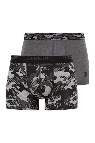 U.S. Polo Assn. Men's Anthracite Melange - Printed 2-Piece Boxers