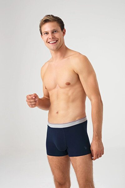 U.S. Polo Assn. Boxer simplu albastru bleumarin pentru bărbați 80621