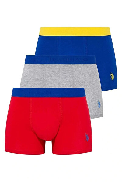 U.S. Polo Assn. Cotton & Lycra, Multicolored Men's 3-Piece Boxer Set 80170