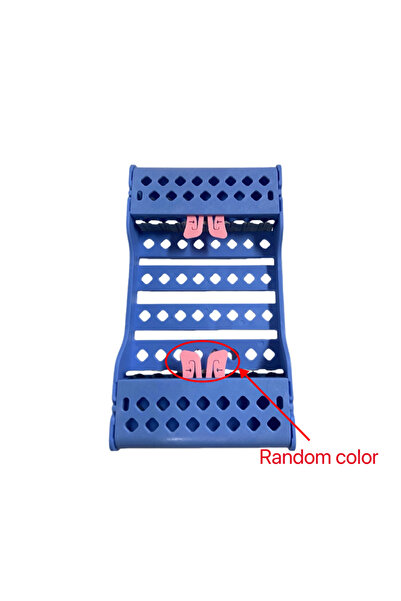 choice2 حامل صندوق تعقيم الأسنان الأزرق، مزود بمقابض، 8 فتحات، رف لأدوات التع...