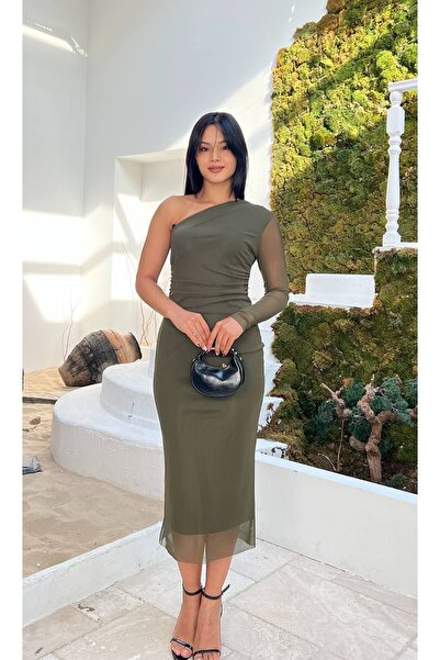 MY GRS TEK OMUZ TÜL ELBİSE