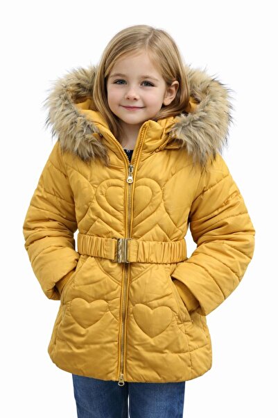 OEM Thick winter jacket for little girls – with Hooded and fur, lined inside