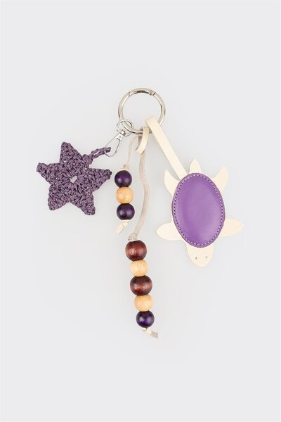 Elle Shoes Mor Çanta Charm Anahtarlık