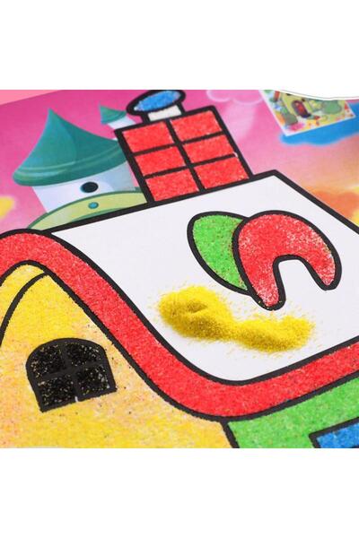 OEM Set 10 planse desen cu nisip colorat, 9 culori,