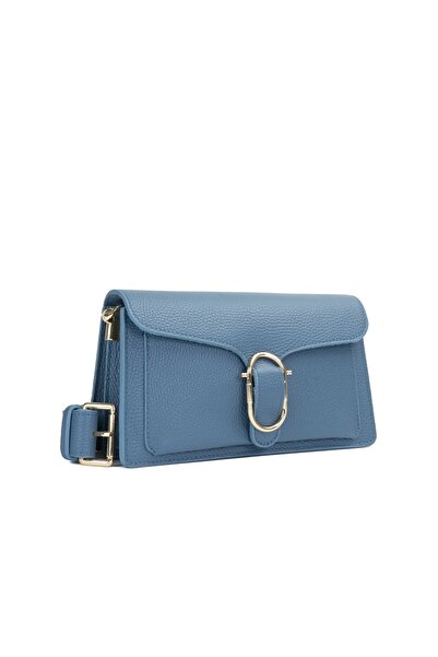 Posete Fagaras Anabelle Leather Purse - Light Blue, Casual Bag Made of Genuin...