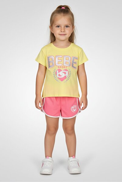 Bebe Kids Girl 2 Pcs Cap Sleeve Outdoor Top And Shorts Set, Multicolor