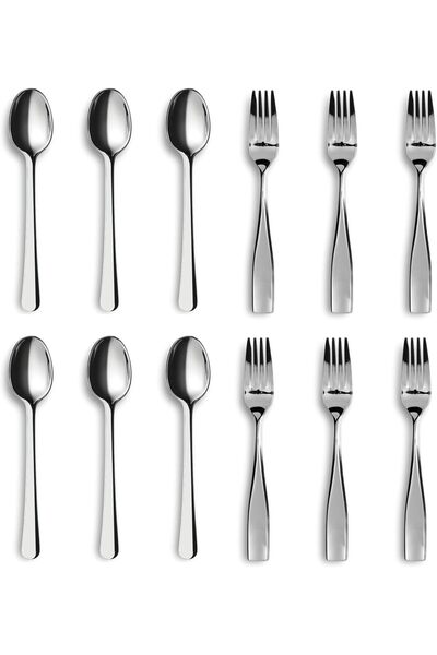 Feelings 12 Piece Stainless Steel Cutlery Set | Includes 6 Spoons & 6 Forks |...